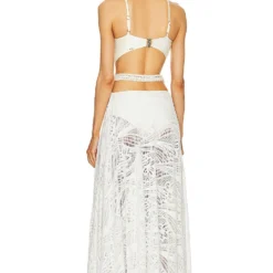 ROBE DE PLAGE AVEC PERLES White -Promos Charmenta Boutique PBTO WD196 V3