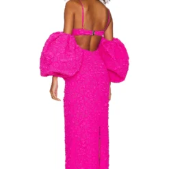 ROBE MAXI AVEC MANCHES AMOVIBLES Neon Pink -Promos Charmenta Boutique PBTO WD214 V4