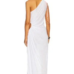 ROBE UNE ÉPAULE DÉNUDÉE White -Promos Charmenta Boutique PITR WD100 V4