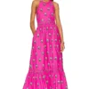 ROBE SALENA MARIGOLD FLOWER HOT PINK -Promos Charmenta Boutique RHOR WD105 V1