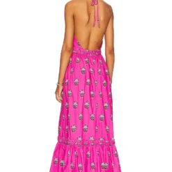 ROBE SALENA MARIGOLD FLOWER HOT PINK -Promos Charmenta Boutique RHOR WD105 V3