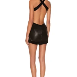 ROBE COURTE AMFAR Black Leather -Promos Charmenta Boutique SAMR WD10 V3