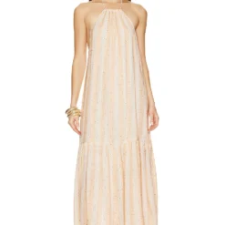 ROBE ZAHARA Saint Barth Stripes Off White Beige