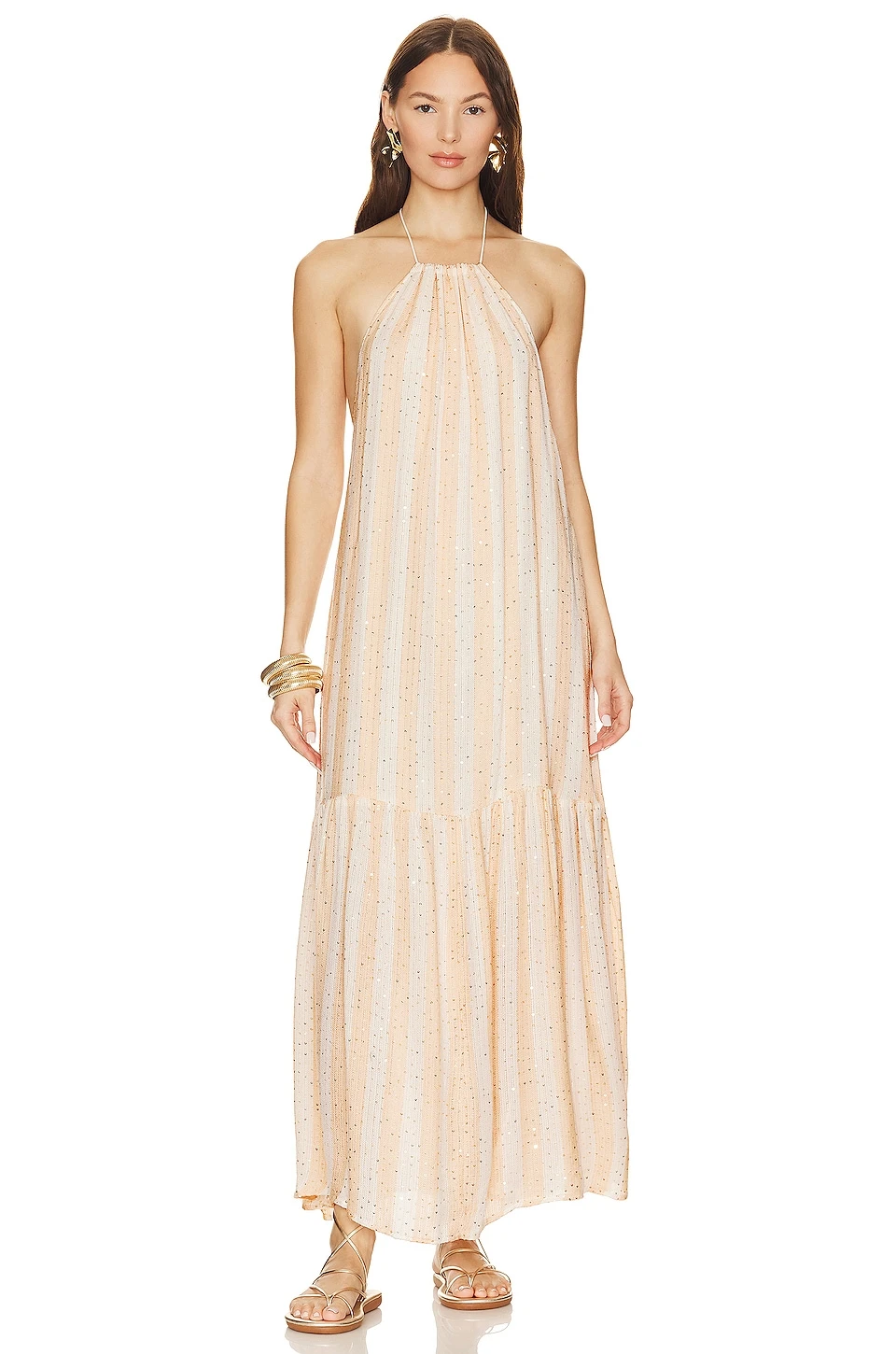 ROBE ZAHARA Saint Barth Stripes Off White Beige 3 ROBE ZAHARA Saint Barth Stripes Off White Beige