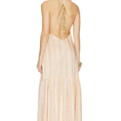 ROBE ZAHARA Saint Barth Stripes Off White Beige 8 ROBE ZAHARA Saint Barth Stripes Off White Beige -Promos Charmenta Boutique SDRE WD192 V3