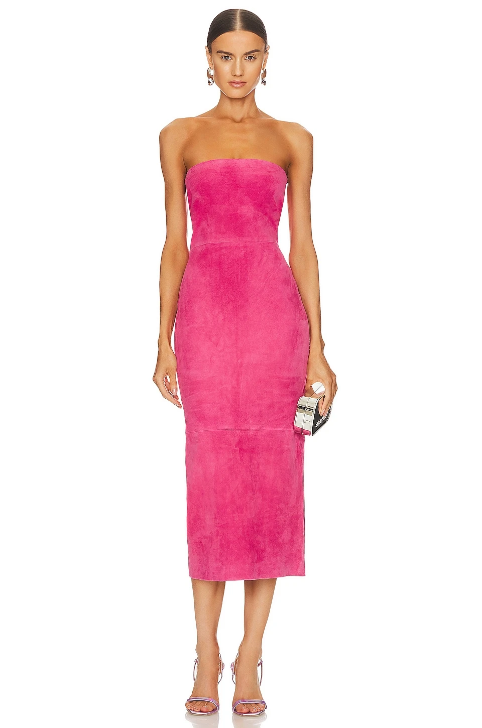 ROBE TUBE EN DAIM Hot Pink 3 ROBE TUBE EN DAIM Hot Pink