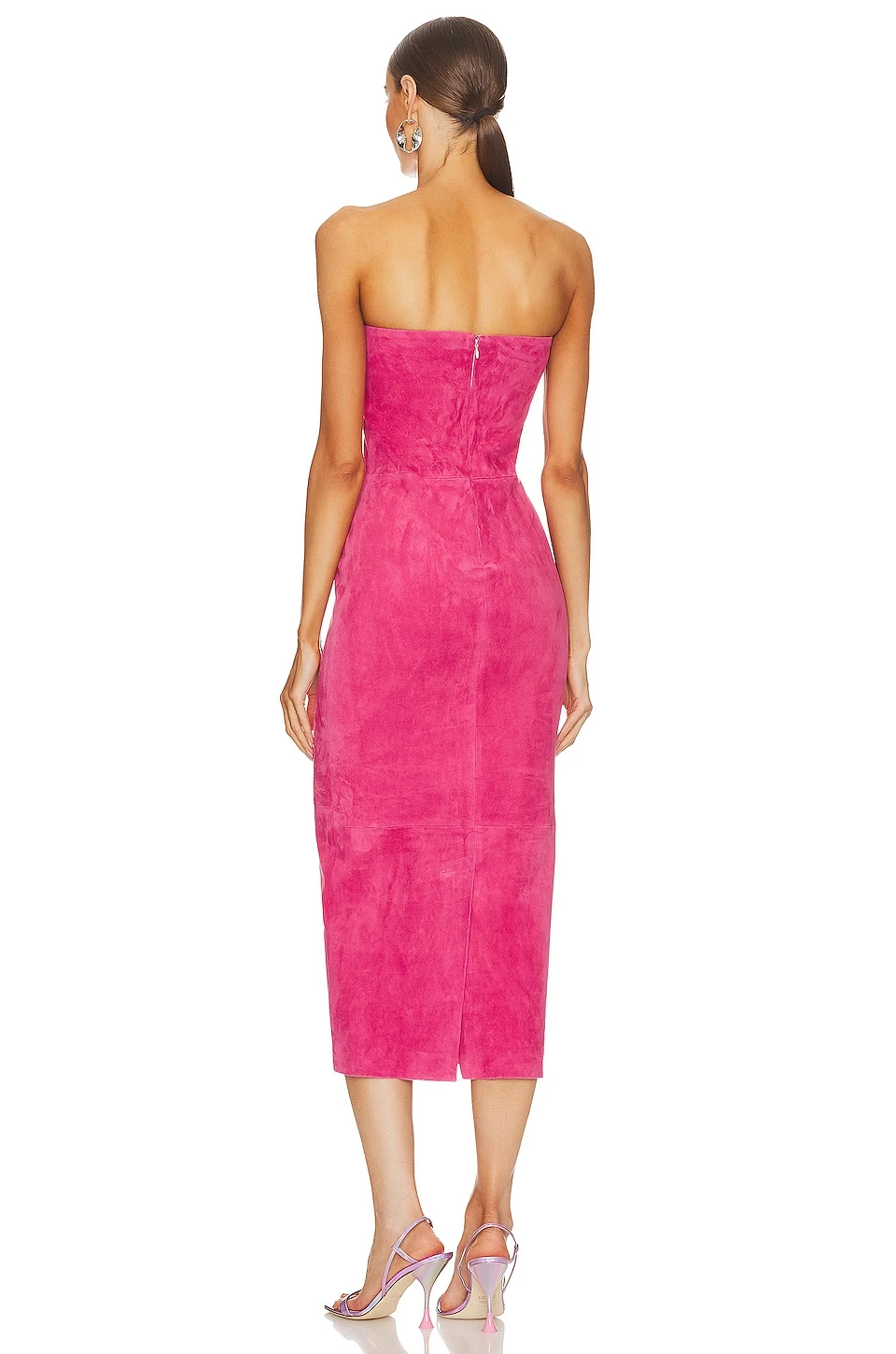 ROBE TUBE EN DAIM Hot Pink 5 ROBE TUBE EN DAIM Hot Pink – Image 3