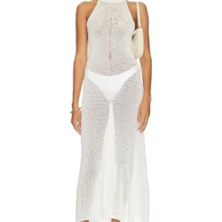 ROBE MAXI CENTER PIECE Blanc